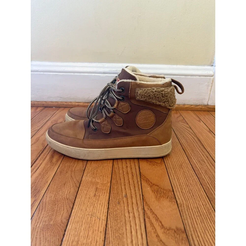 Pajar mens boots brown waterproof winter snow fur